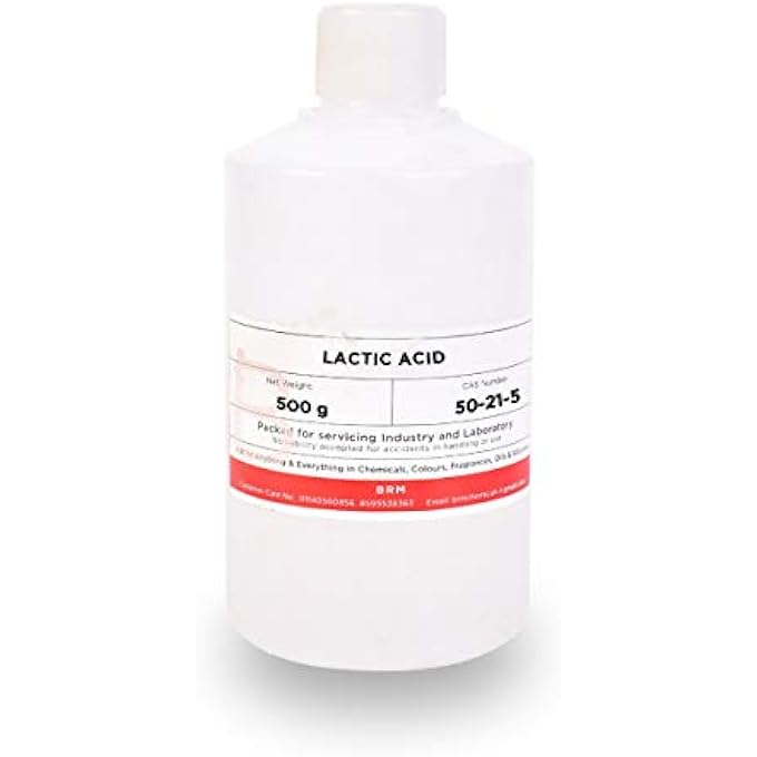 BRM CHEMICALS LACTIC ACID - 500 GRAMS FOR SERUM MAKING, ANTI AGEING BEAUTY FORMULATIONS, MOISTURIZER & LOTION MAKING, COSMETIC MAKING & DIY PERSONAL CARE FOR FACE, HAIR, SKIN & BODY - Image 1